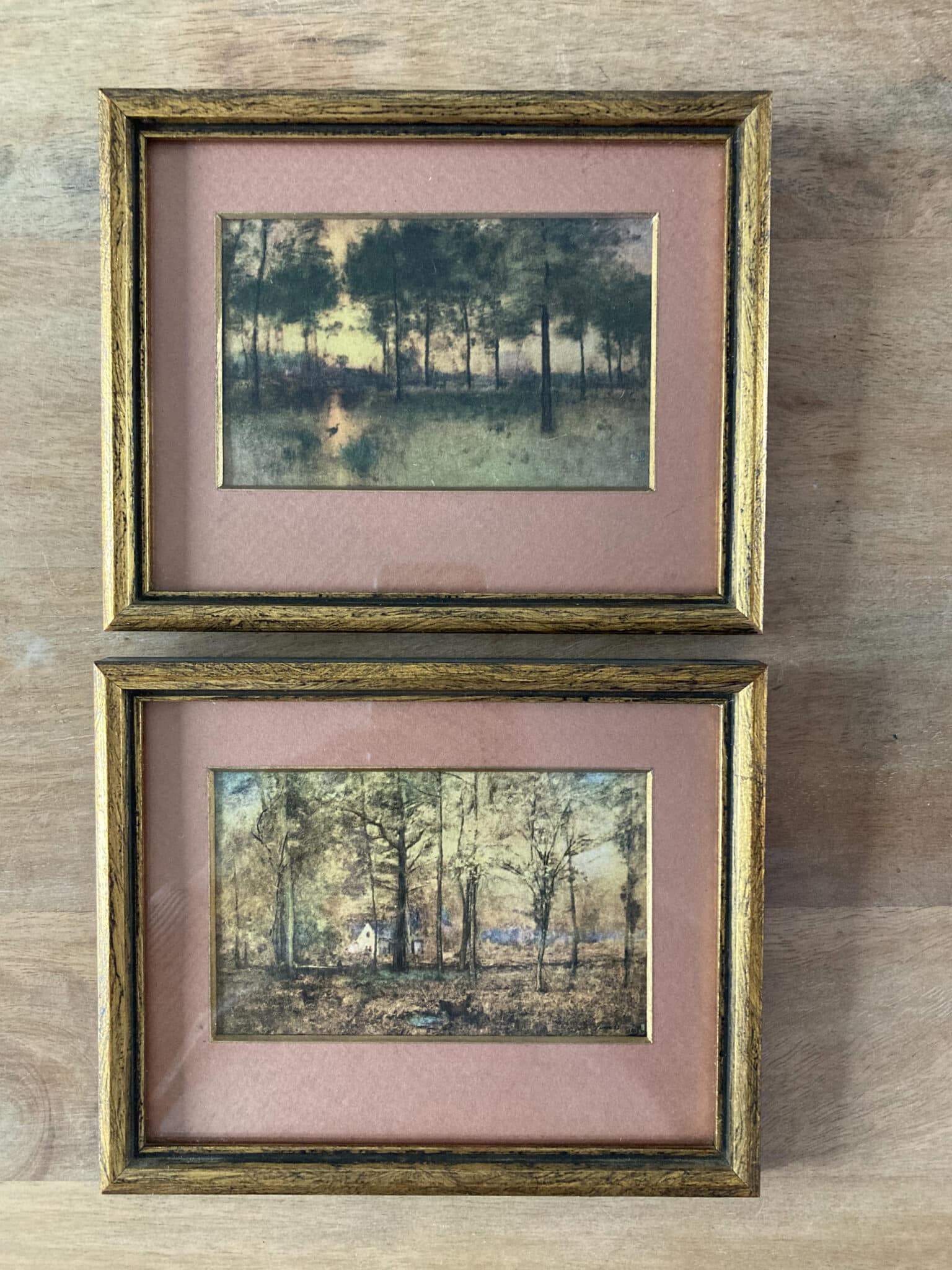 Set of 2 landscape prints in gold frames Vintage Keepers