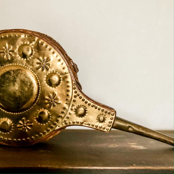 Ornate Brass Fireplace Bellows Vintage Keepers