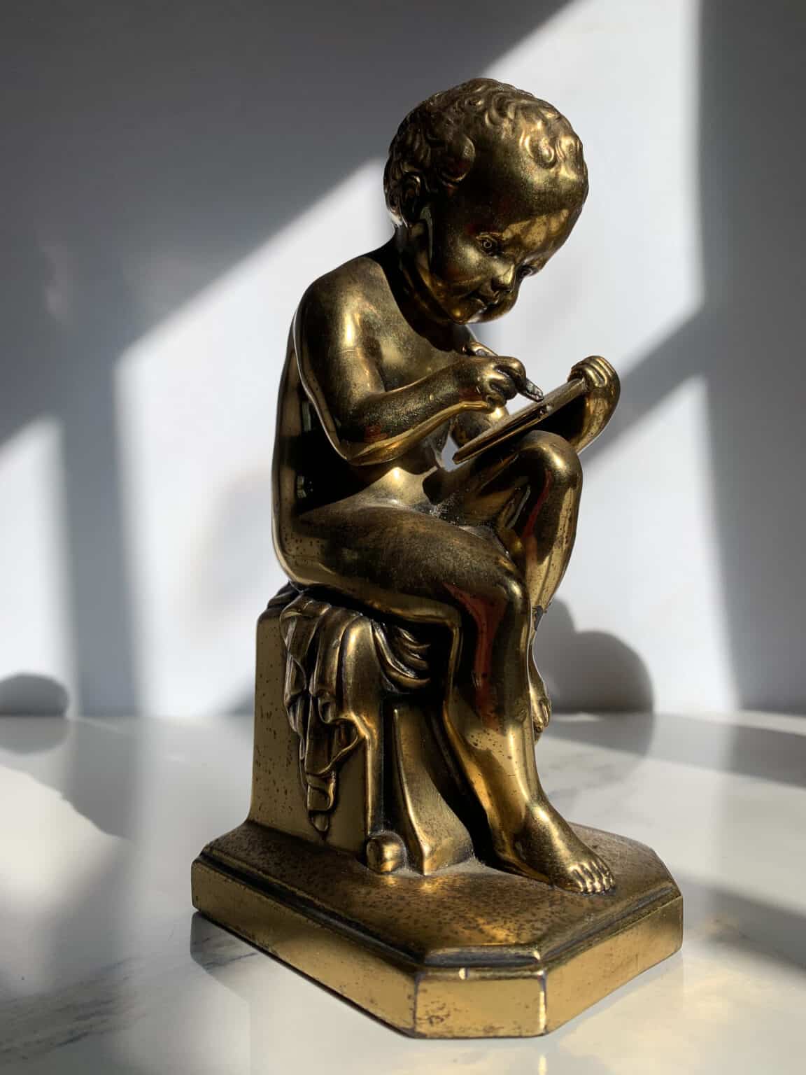 “Learning to Write” Bookend Set Vintage Keepers