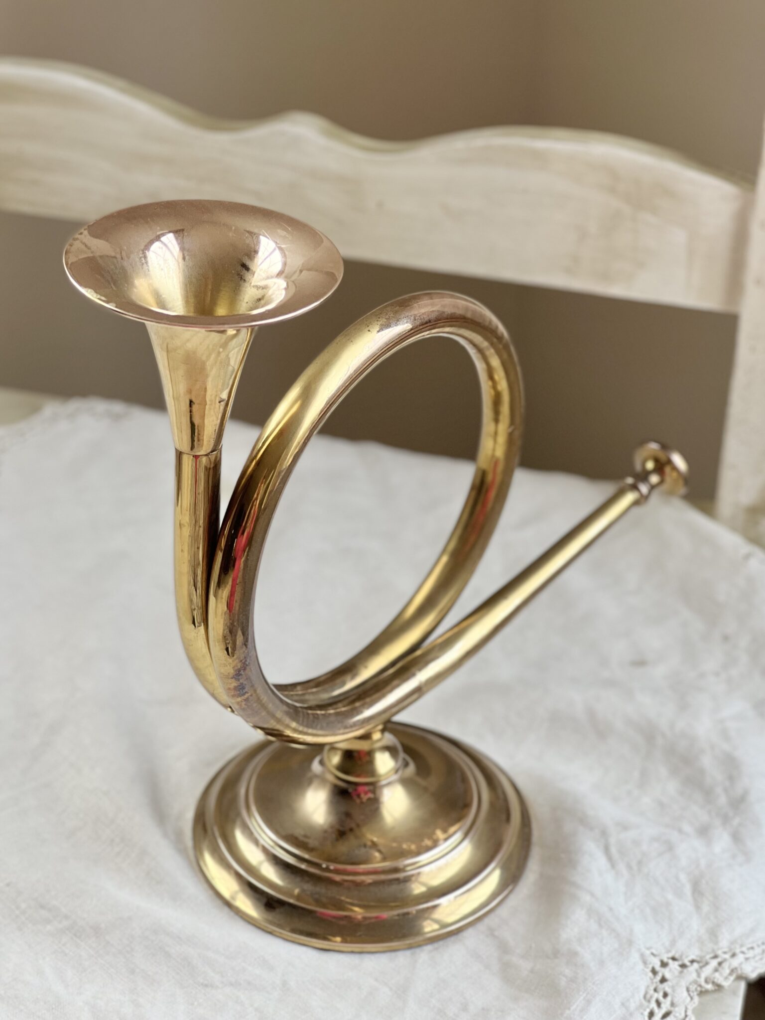 Vintage Brass Horn Candle Holder Vintage Keepers