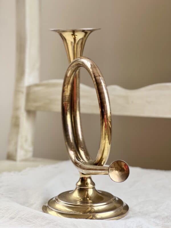 Vintage Brass Horn Candle Holder Vintage Keepers