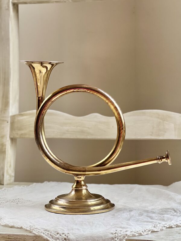 Vintage Brass Horn Candle Holder Vintage Keepers