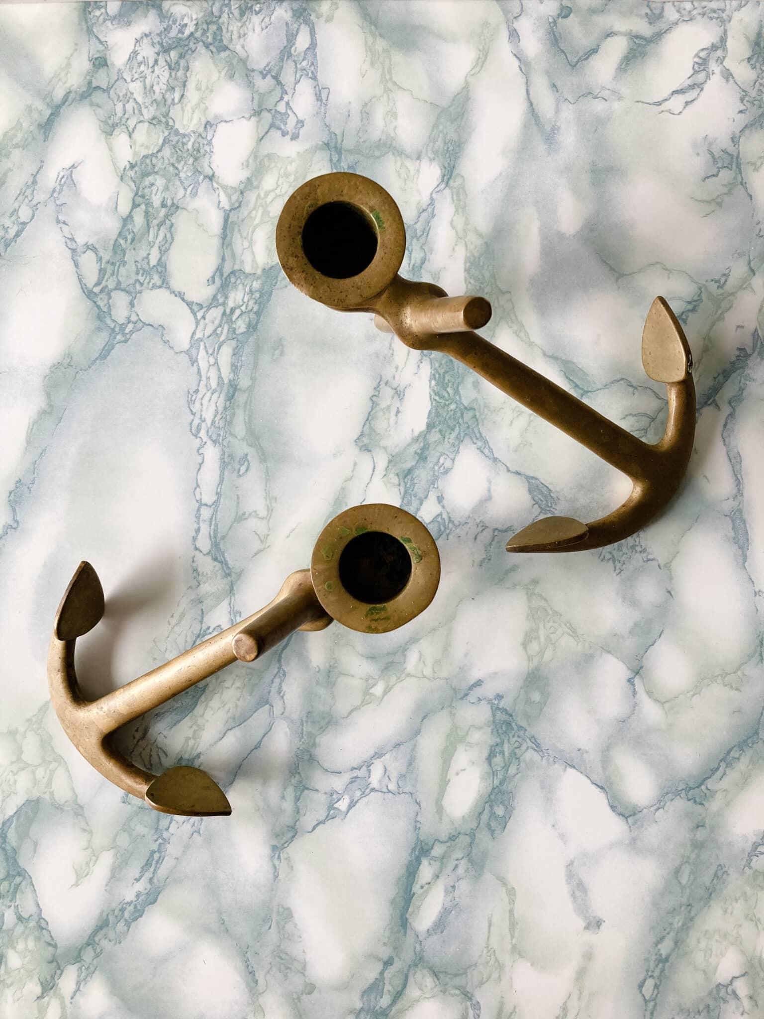 Vintage Brass Anchor candle holders Vintage Keepers