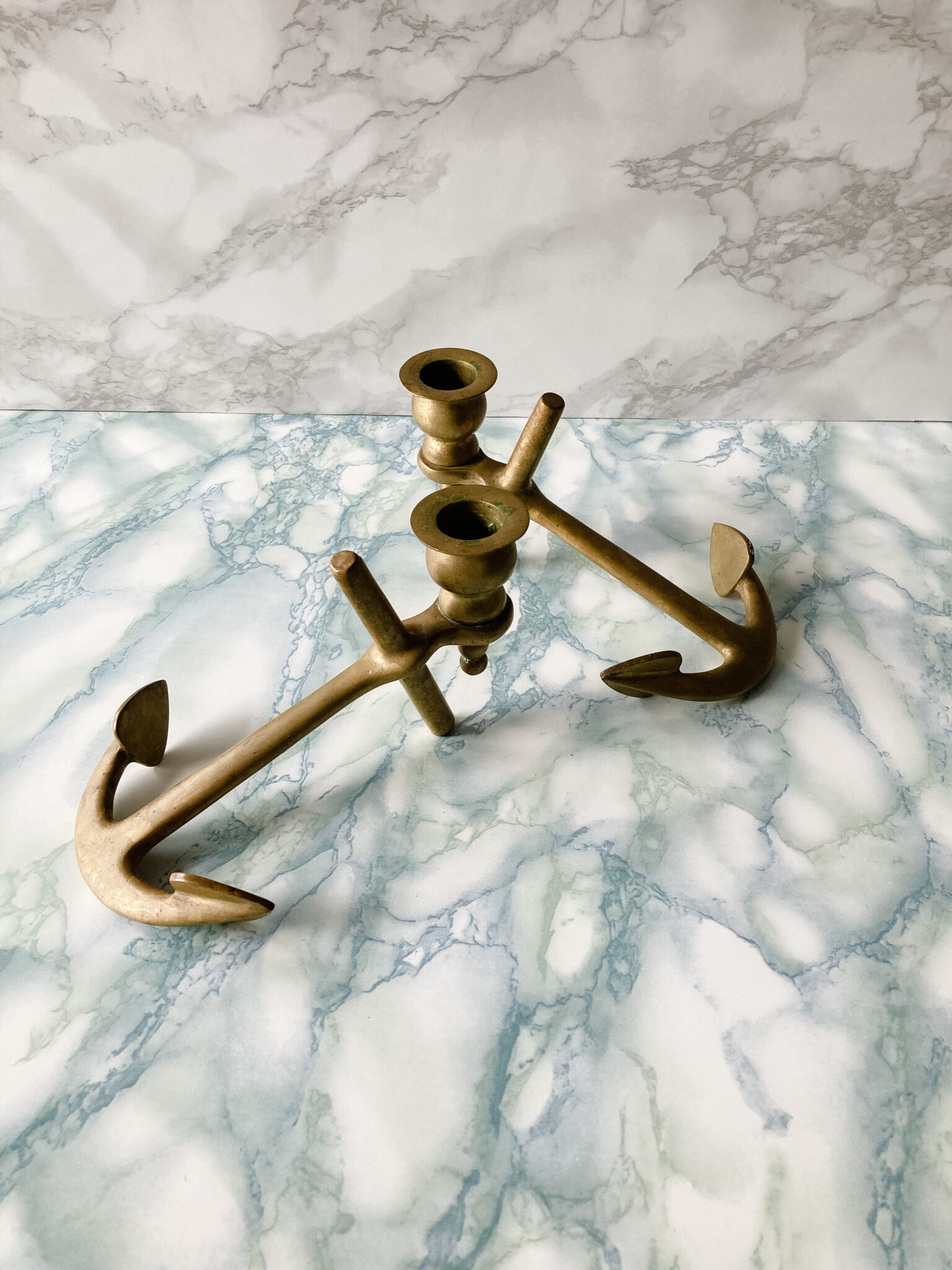 Vintage Brass Anchor candle holders Vintage Keepers