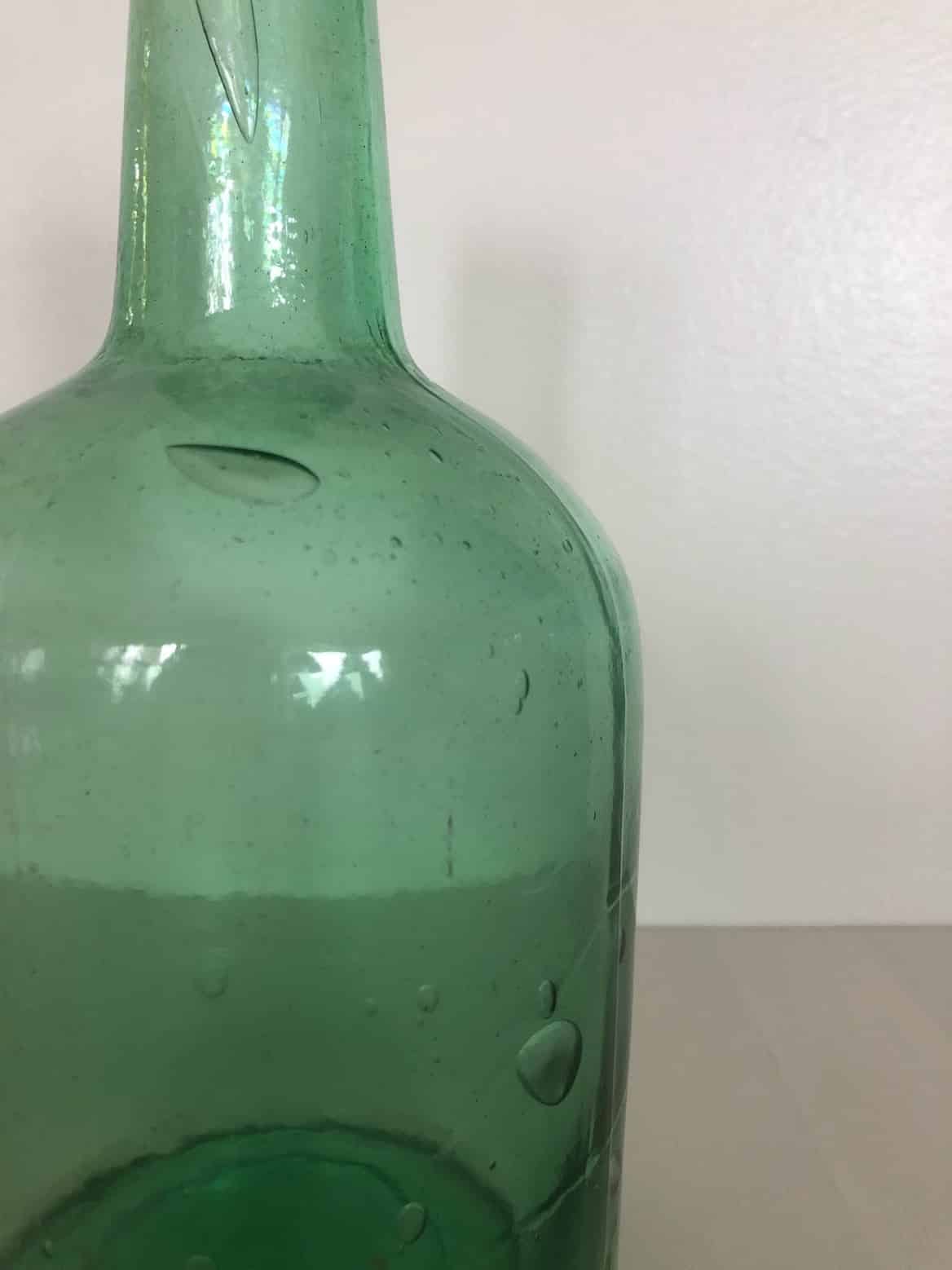 Antique Green Glass Bottle Vintage Keepers