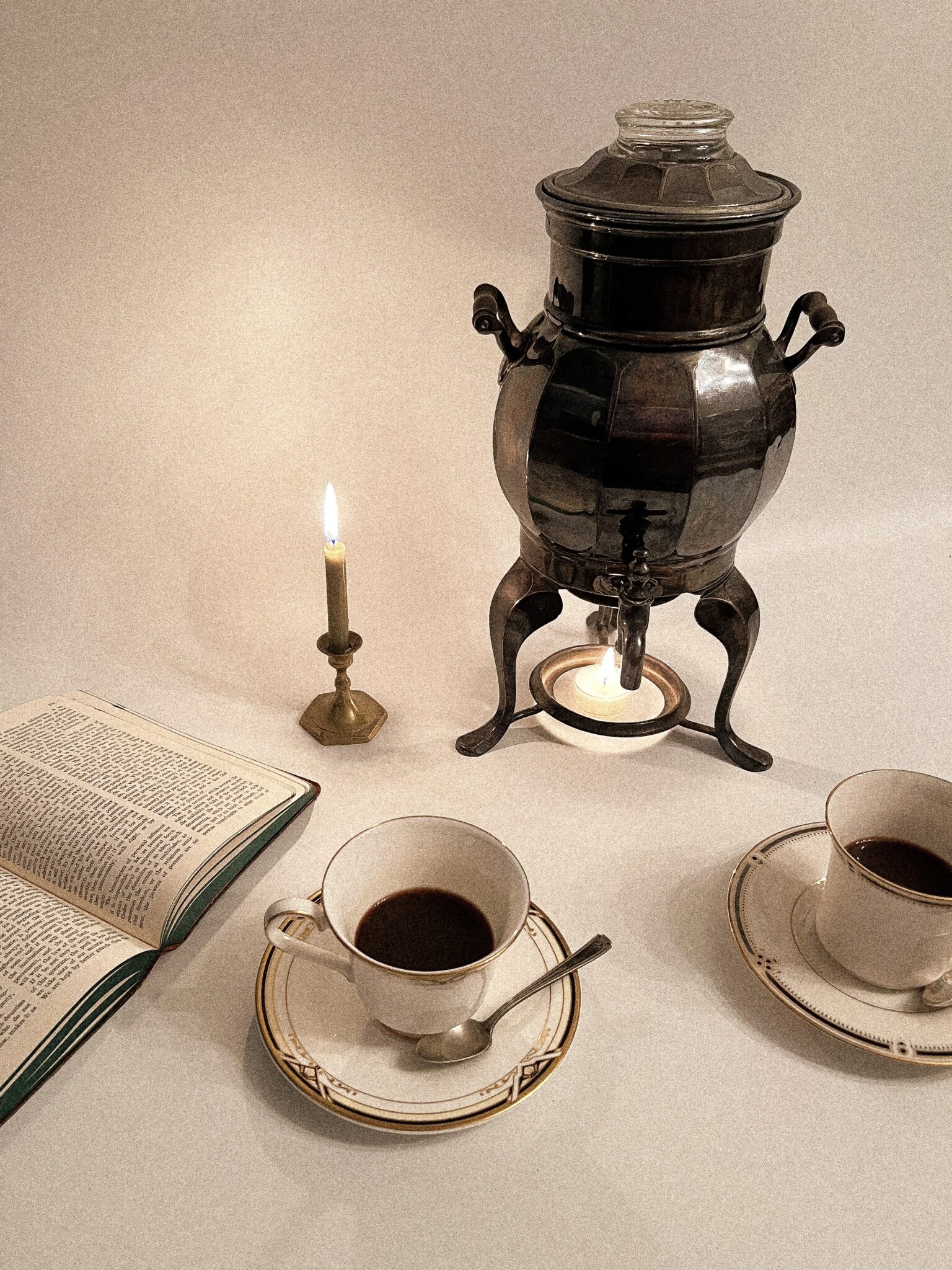 Antique Silver Plate Coffee Samovar Percolator Vintage Keepers