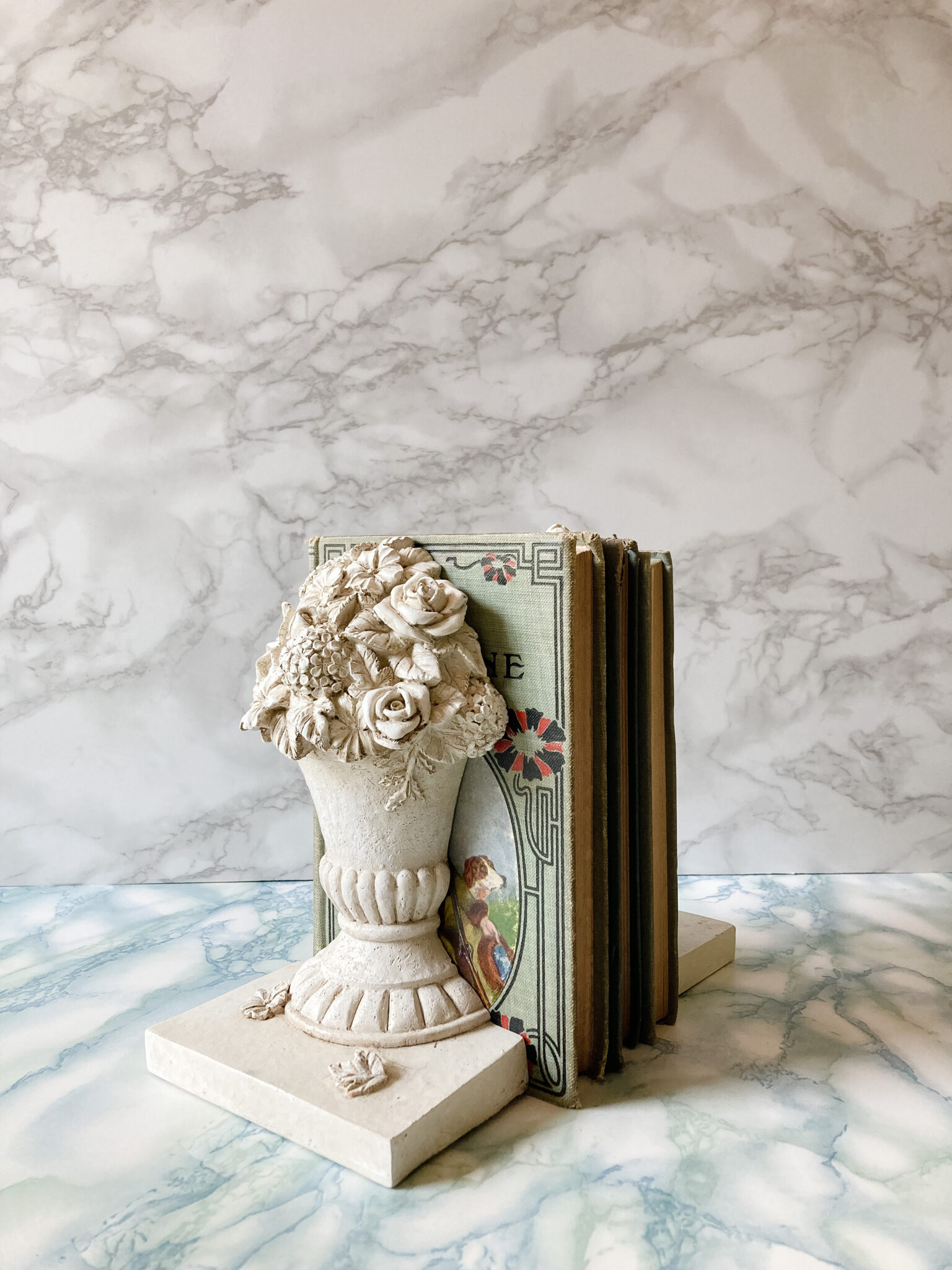 Vintage Plaster floral bookends Vintage Keepers