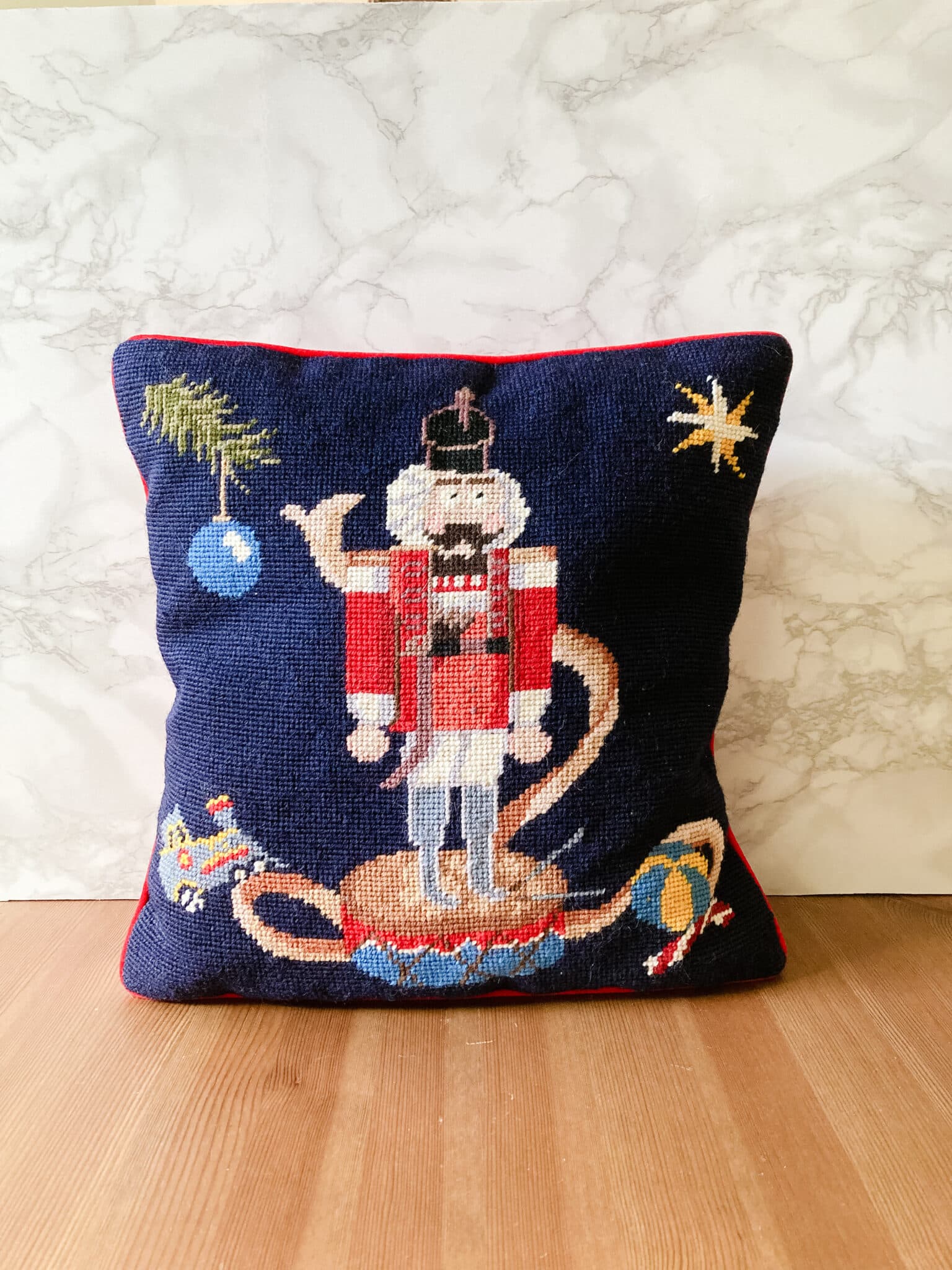 Vintage Needlepoint Nutcracker pillow Vintage Keepers