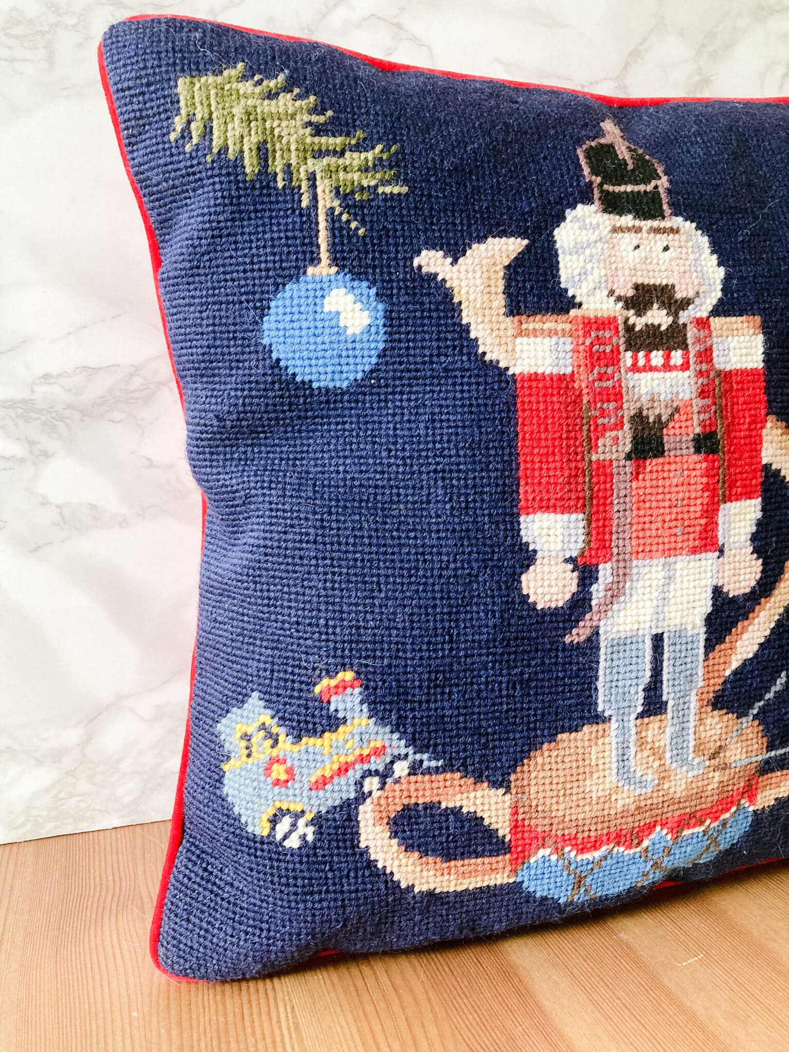 Vintage Needlepoint Nutcracker pillow Vintage Keepers