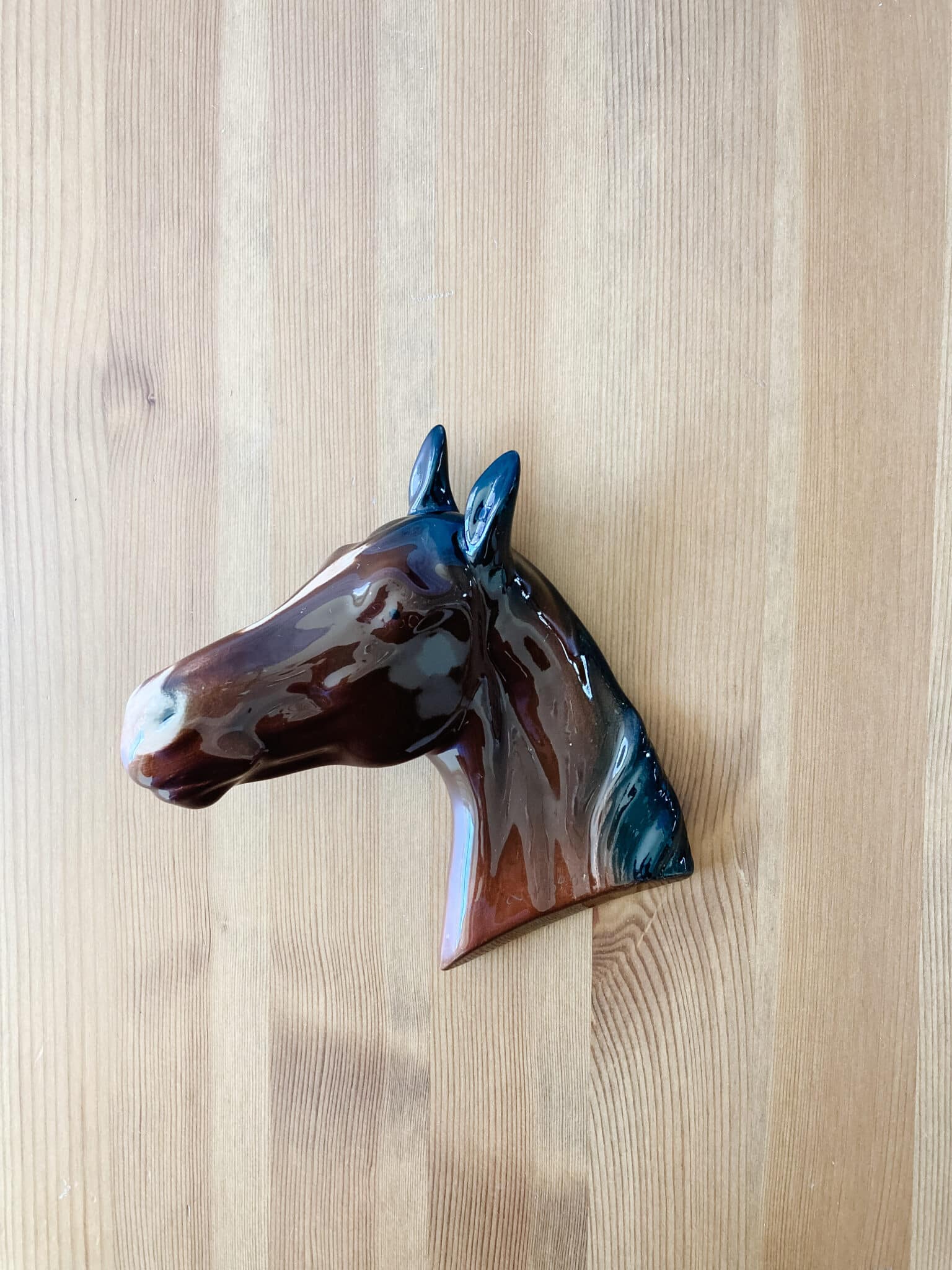 Ceramic Horse head wall plaque Vintage Keepers